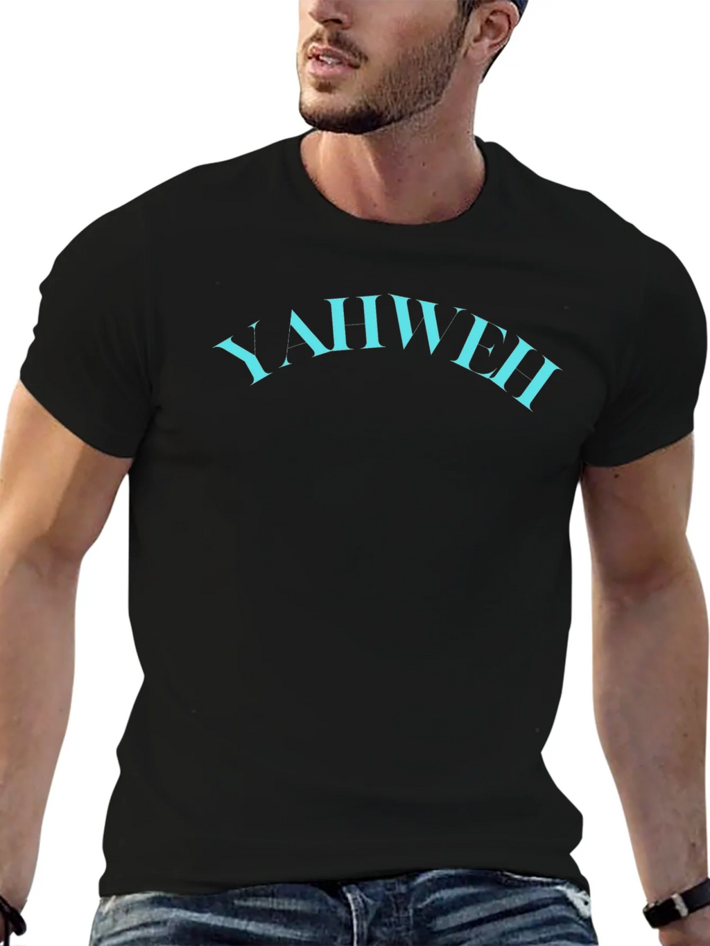 YAHWEH Graphic Tee - Modern Black T-Shirt product image 5