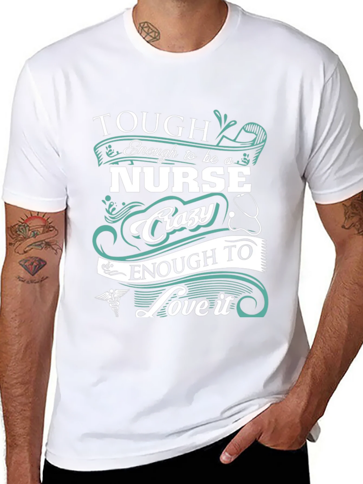 Tough Enough to be a Nurse Crazy to Love it T-Shirt product image 7