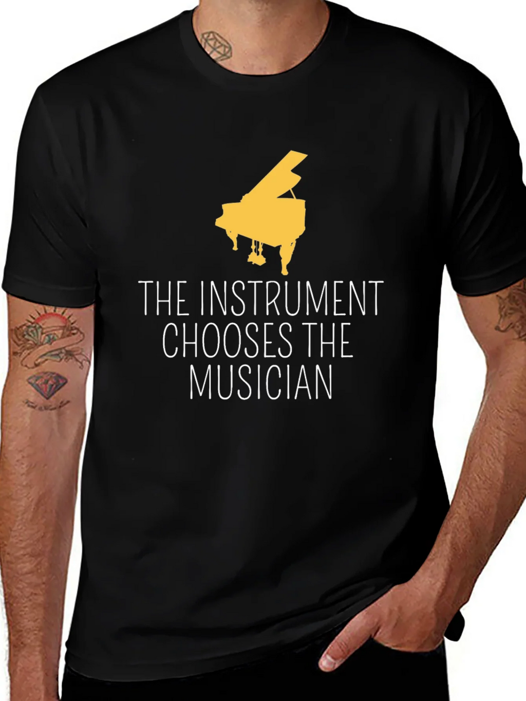 The Instrument Chooses Musician Black Tee product image 1