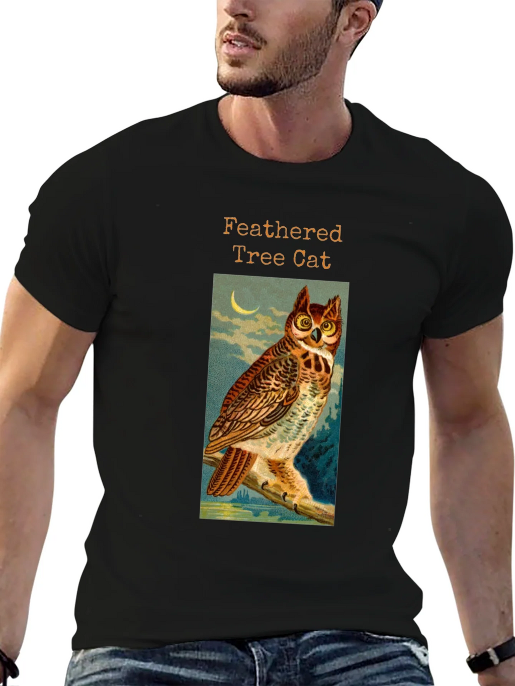 Feathered Tree Cat Owl T-Shirt product image 6