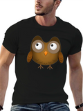 Cute Owl Graphic T-Shirt - Black Unisex Tee product image 1