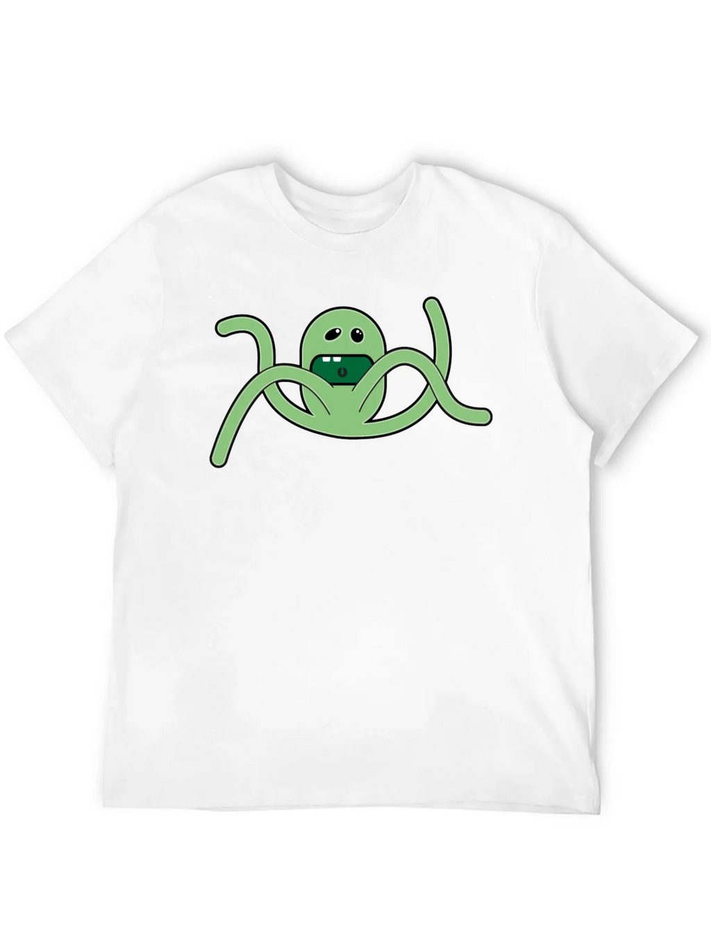 Mens Black Graphic Tee - Funny Green Alien Octopus Design product image 10