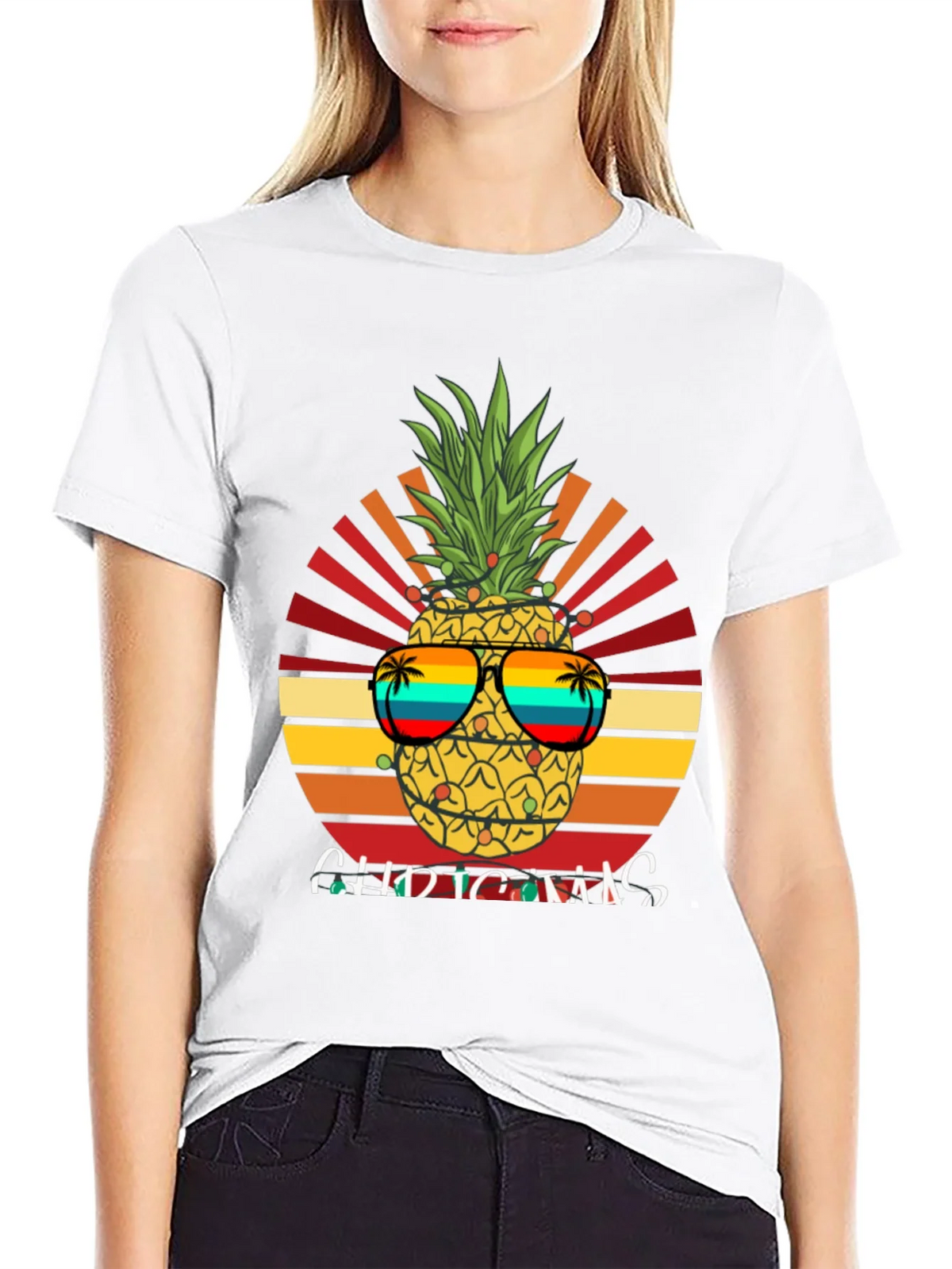 Festive Pineapple Christmas T-Shirt product image 8