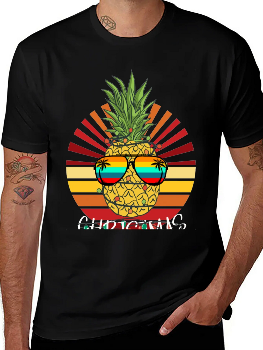 Festive Pineapple Christmas T-Shirt product image 1