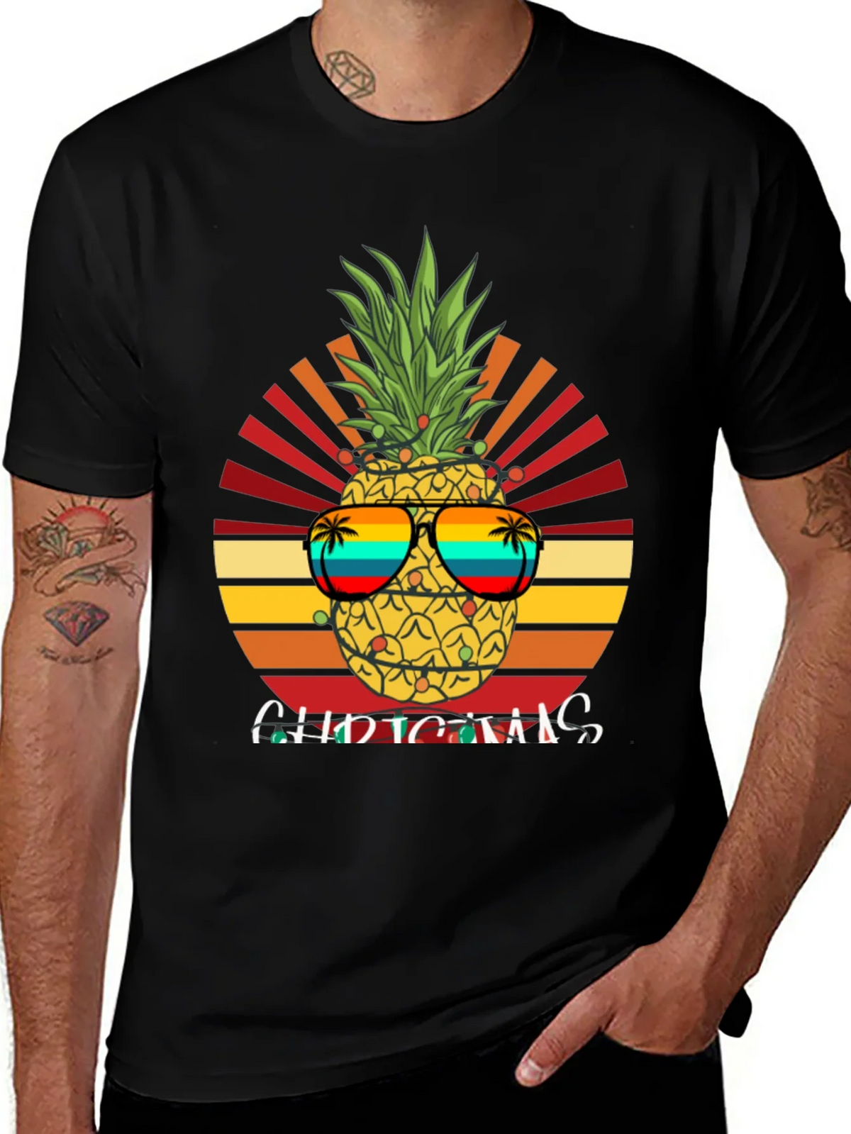 Festive Pineapple Christmas T-Shirt product image 1