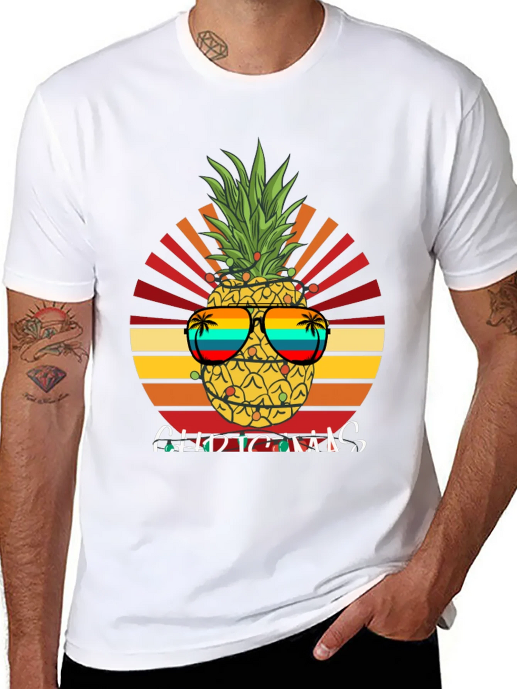 Festive Pineapple Christmas T-Shirt product image 7