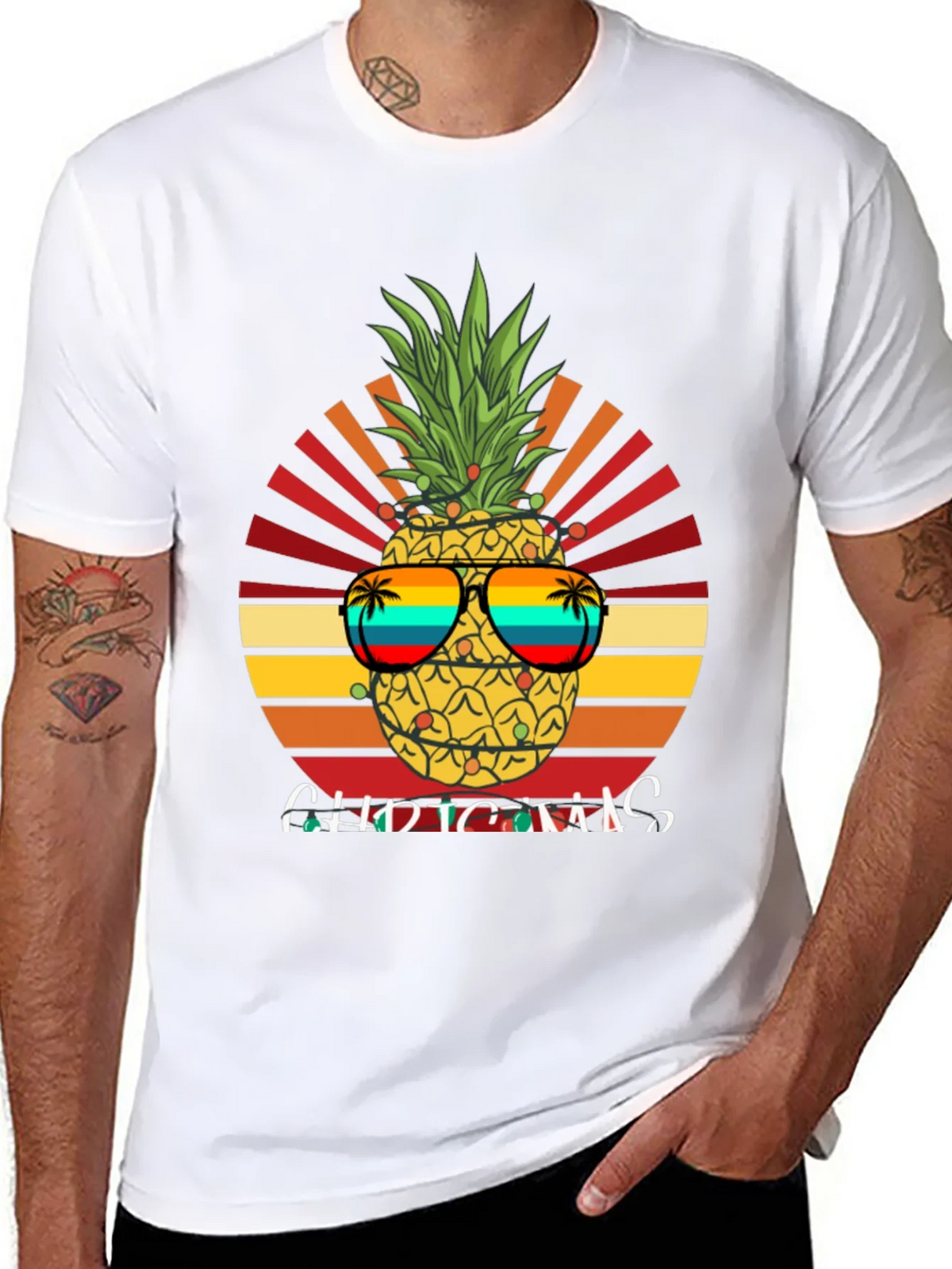Festive Pineapple Christmas T-Shirt product image 7