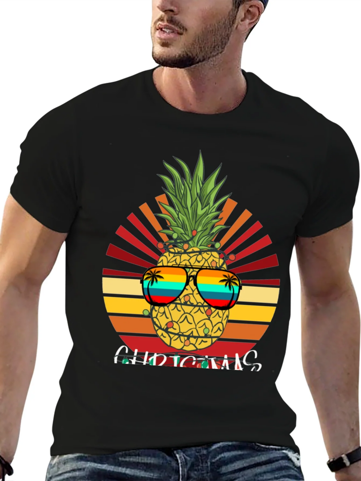 Festive Pineapple Christmas T-Shirt product image 6