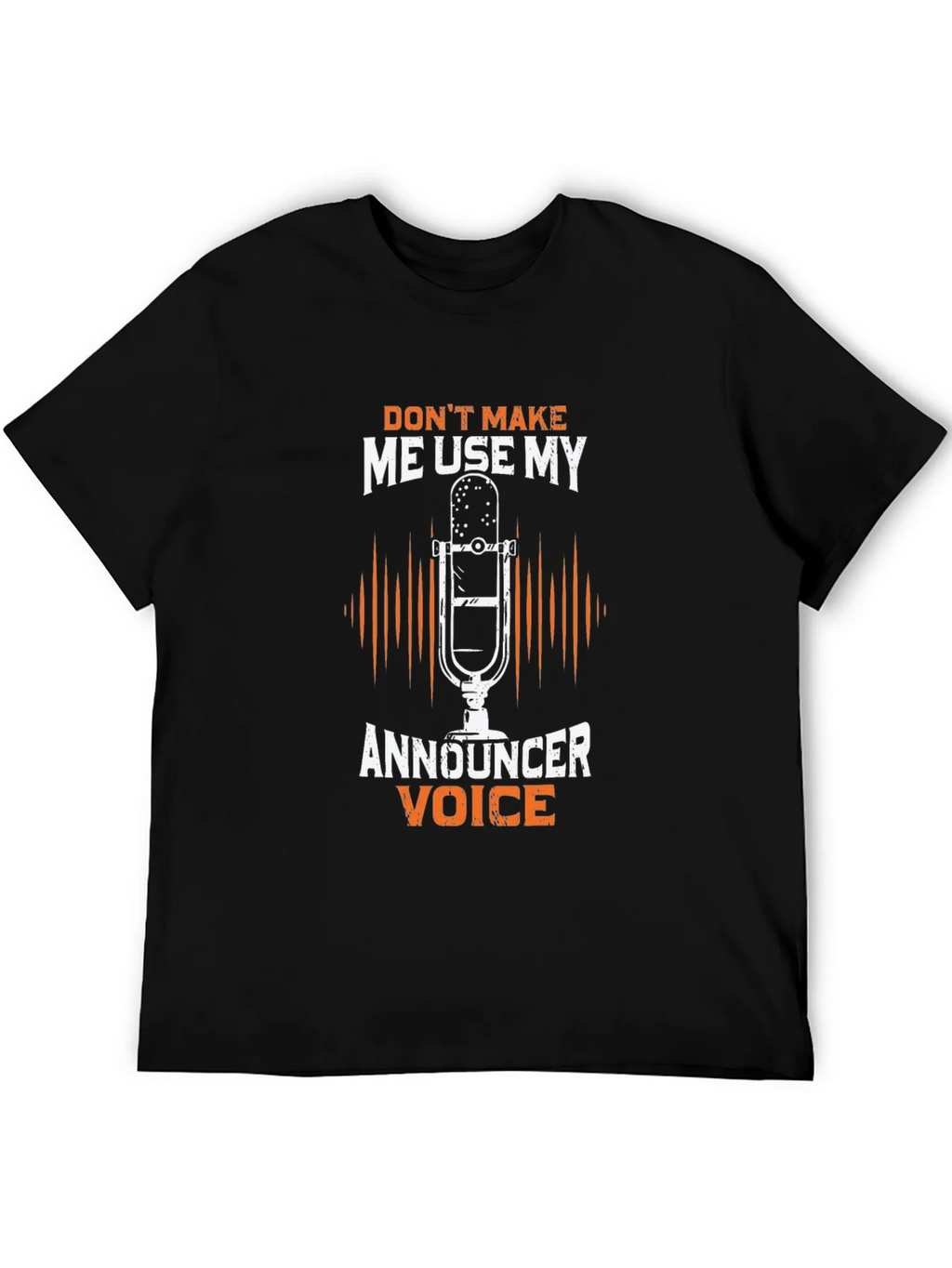 Announcer Voice Graphic Tee - Humorous Black T-Shirt product image 5