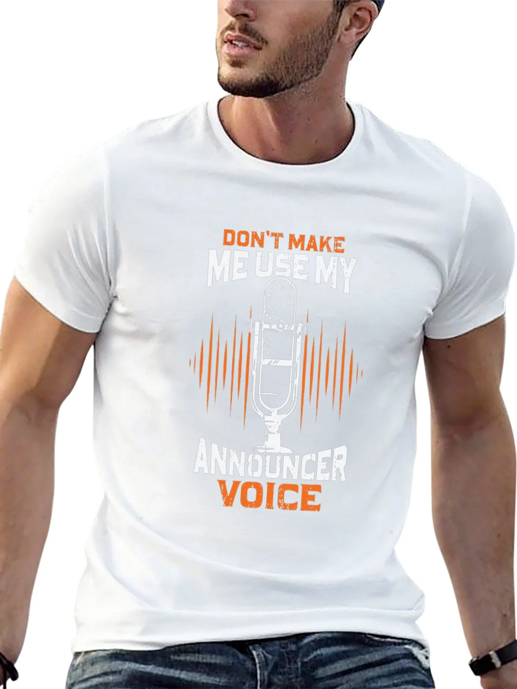 Announcer Voice Graphic Tee - Humorous Black T-Shirt product image 12