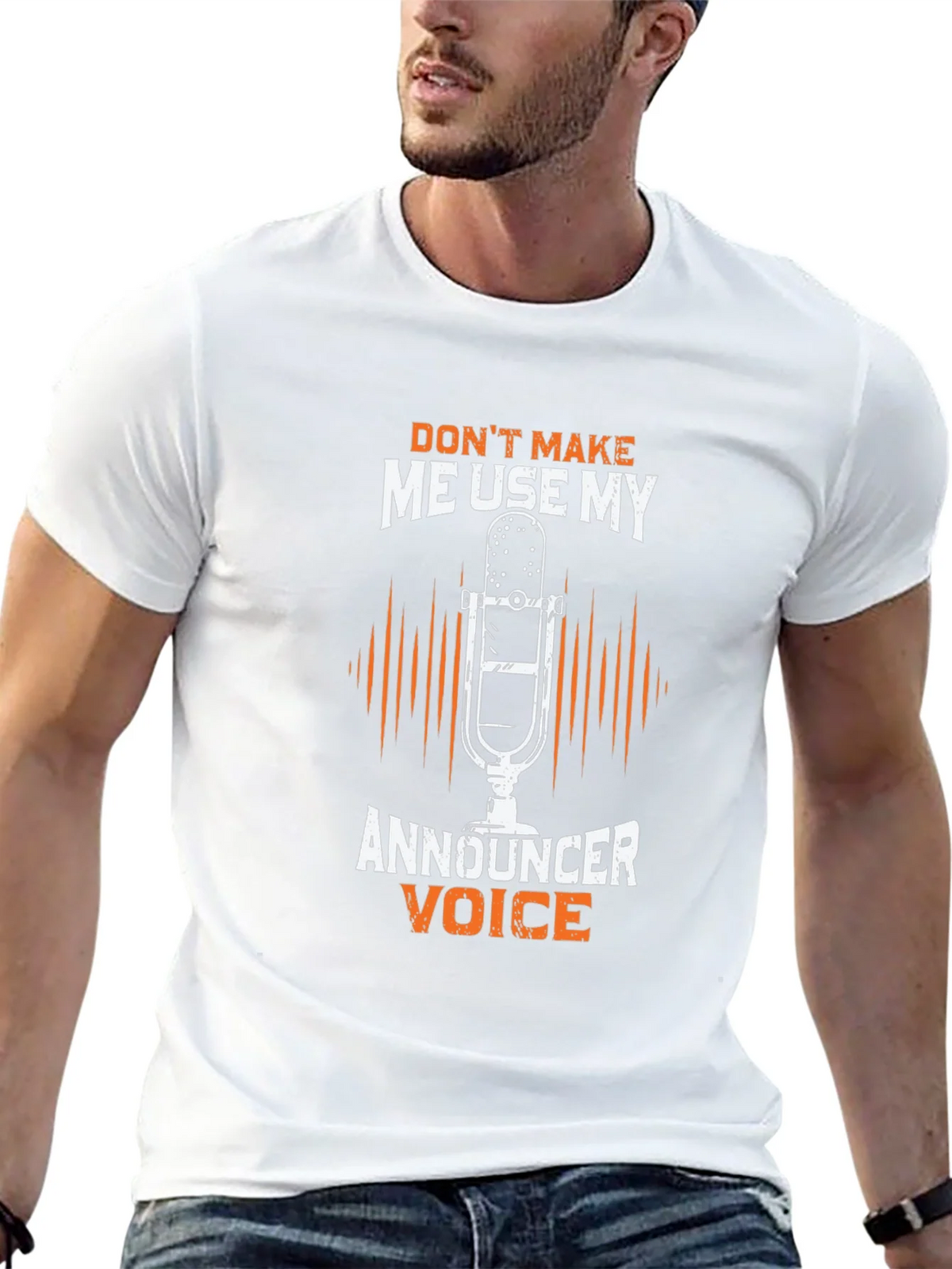 Announcer Voice Graphic Tee - Humorous Black T-Shirt product image 12