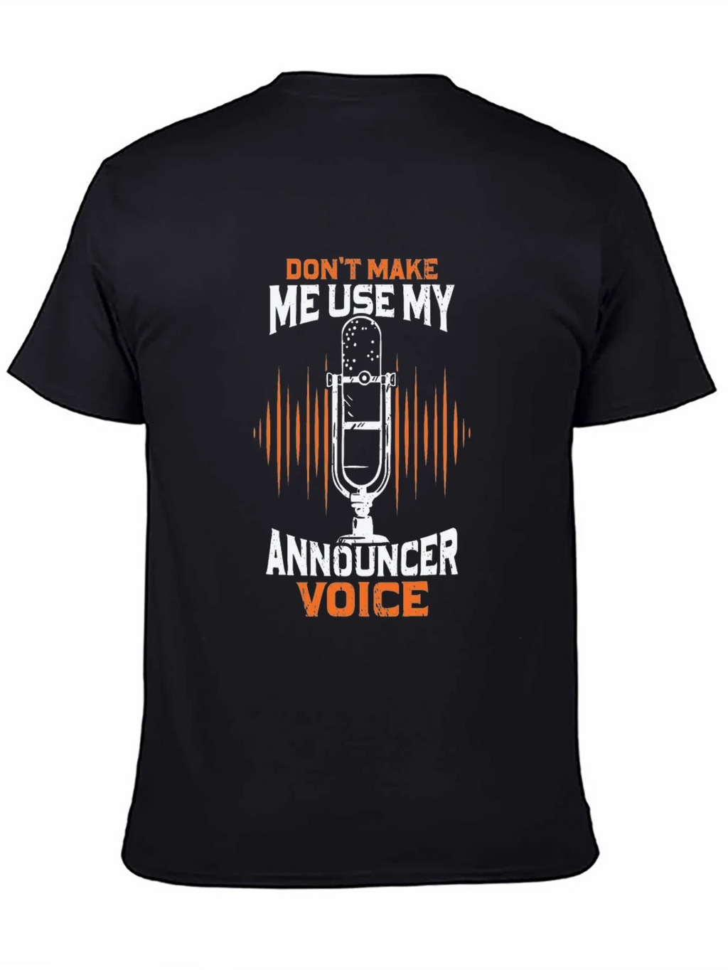 Announcer Voice Graphic Tee - Humorous Black T-Shirt product image 4