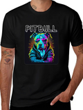 Cool Pitbull T-Shirt - Neon Style Dog Design product image 1