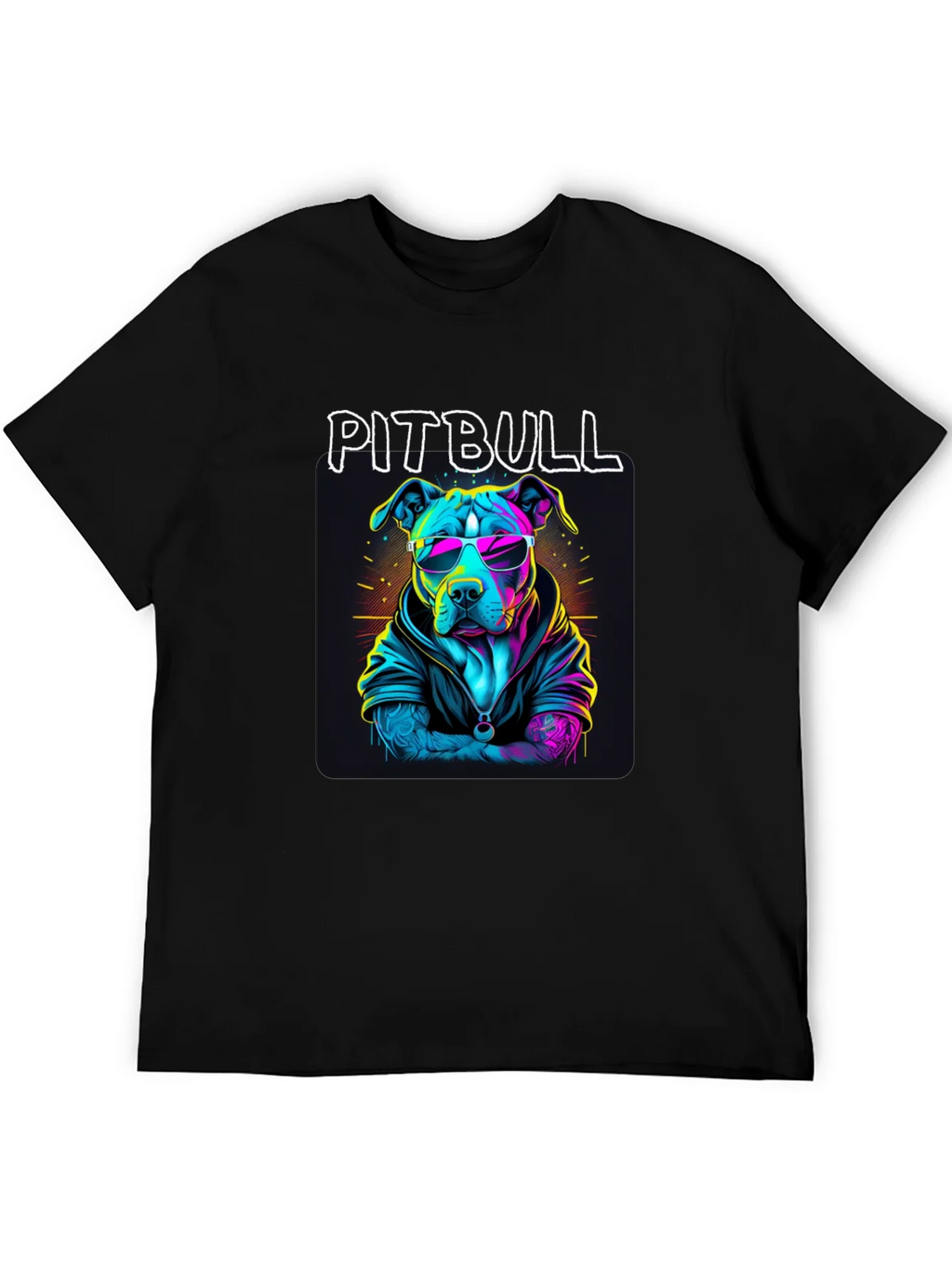 Cool Pitbull T-Shirt - Neon Style Dog Design product image 5