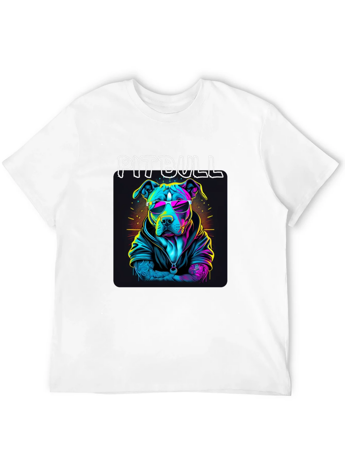 Cool Pitbull T-Shirt - Neon Style Dog Design product image 11