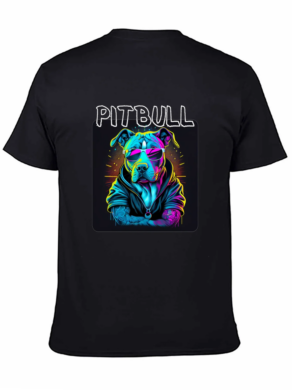 Cool Pitbull T-Shirt - Neon Style Dog Design product image 4