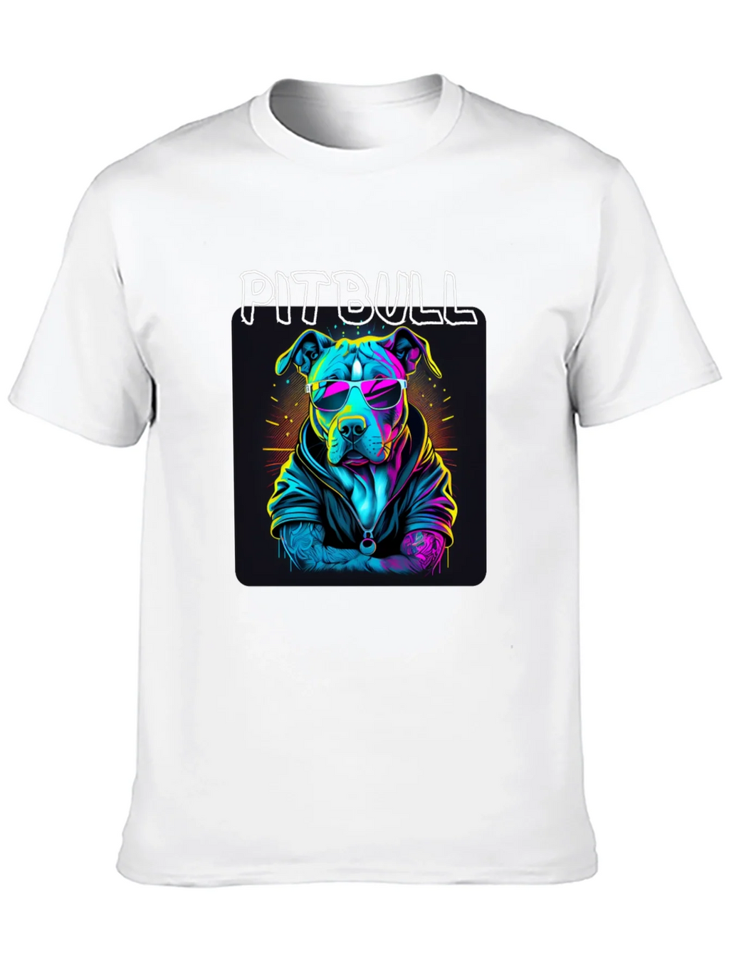Cool Pitbull T-Shirt - Neon Style Dog Design product image 9