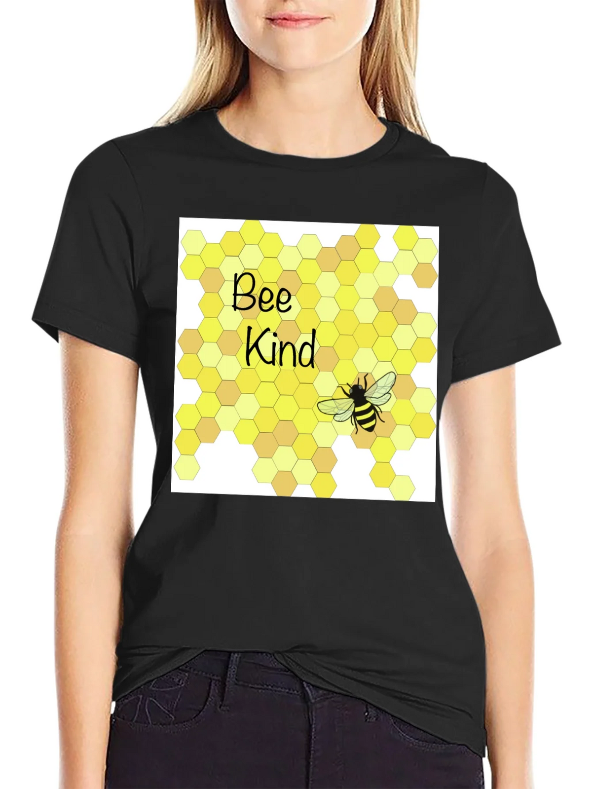 Bee Kind T-Shirt Honeycomb Graphic Tee product image 2