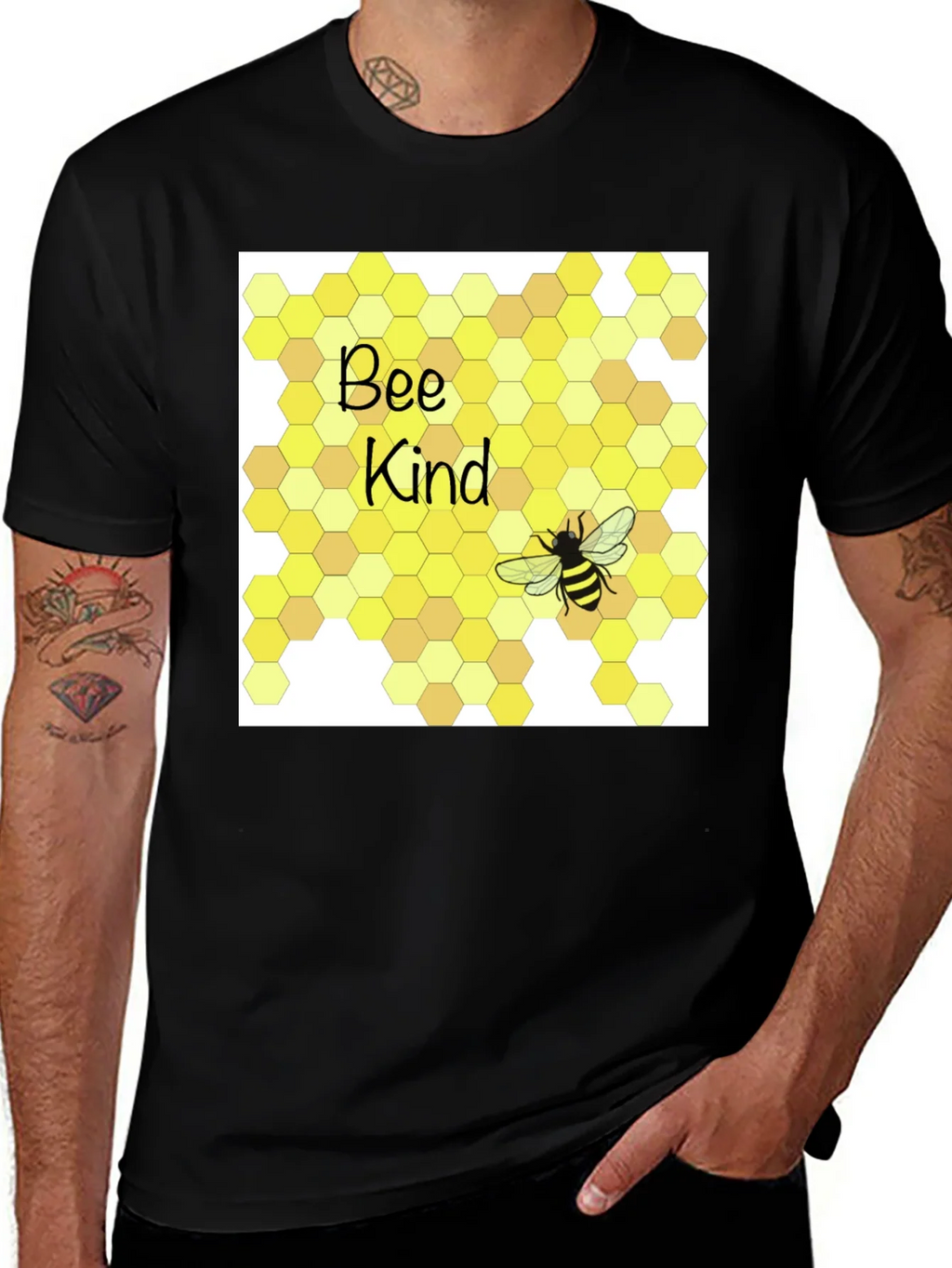 Bee Kind T-Shirt Honeycomb Graphic Tee product image 1