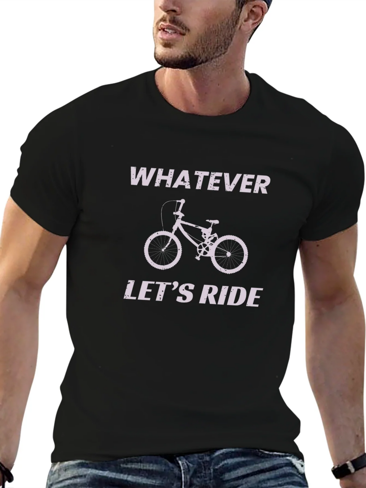 Whatever Lets Ride Black Graphic T-Shirt product image 6
