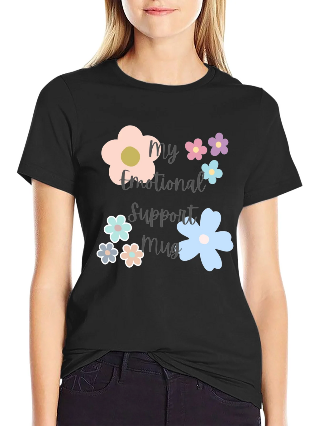 Emotional Support Mug Graphic T-Shirt