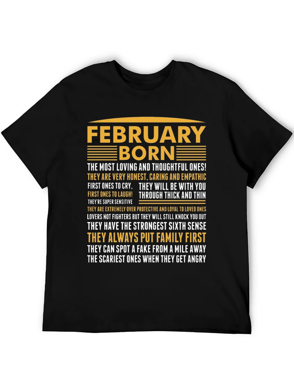 February Born T-Shirt - Loving Thoughtful Strong product image 2