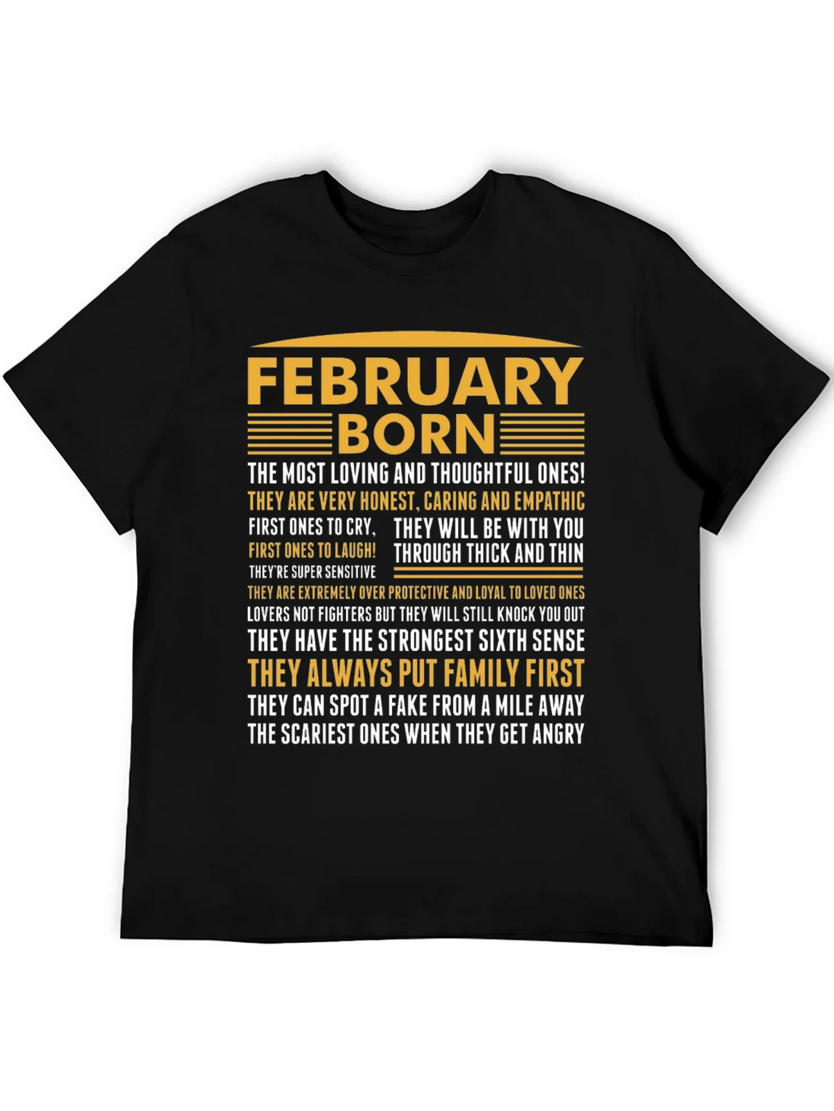 February Born T-Shirt - Loving Thoughtful Strong product image 2