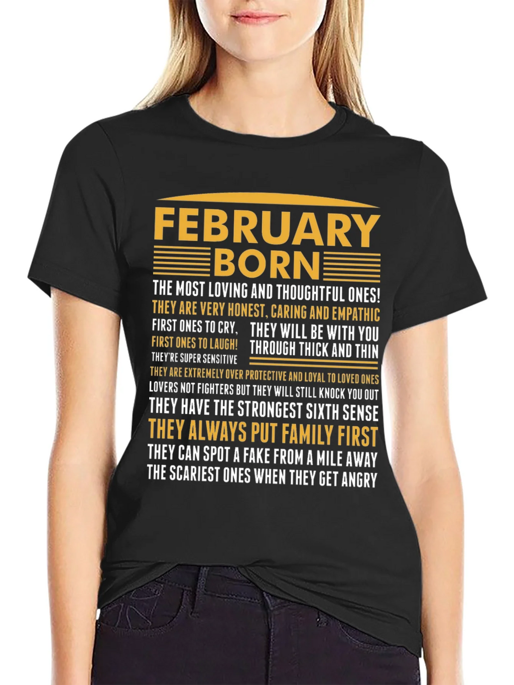 February Born T-Shirt - Loving Thoughtful Strong product image 1