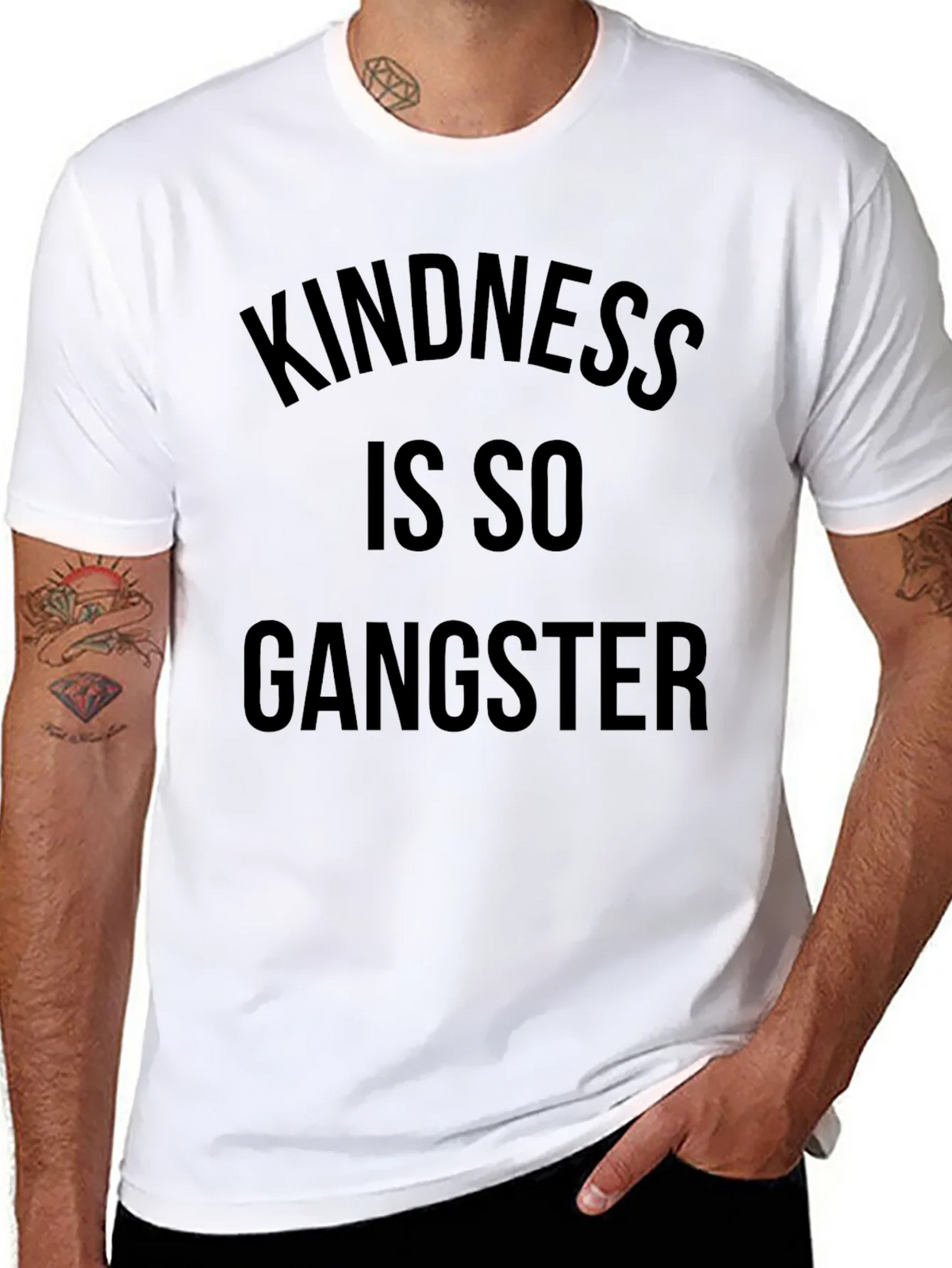 Kindness Is So Gangster Black T-Shirt product image 7