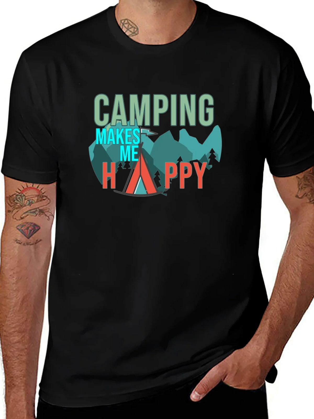 Camping Makes Me Happy Graphic Tee product image 1