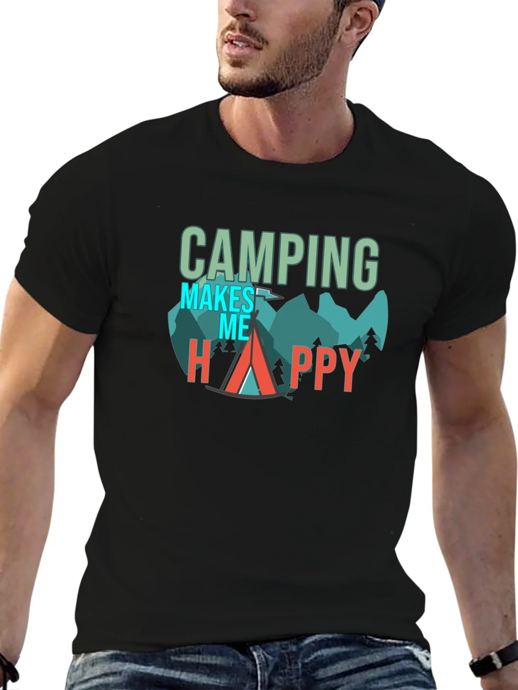 Camping Makes Me Happy Graphic Tee product image 6