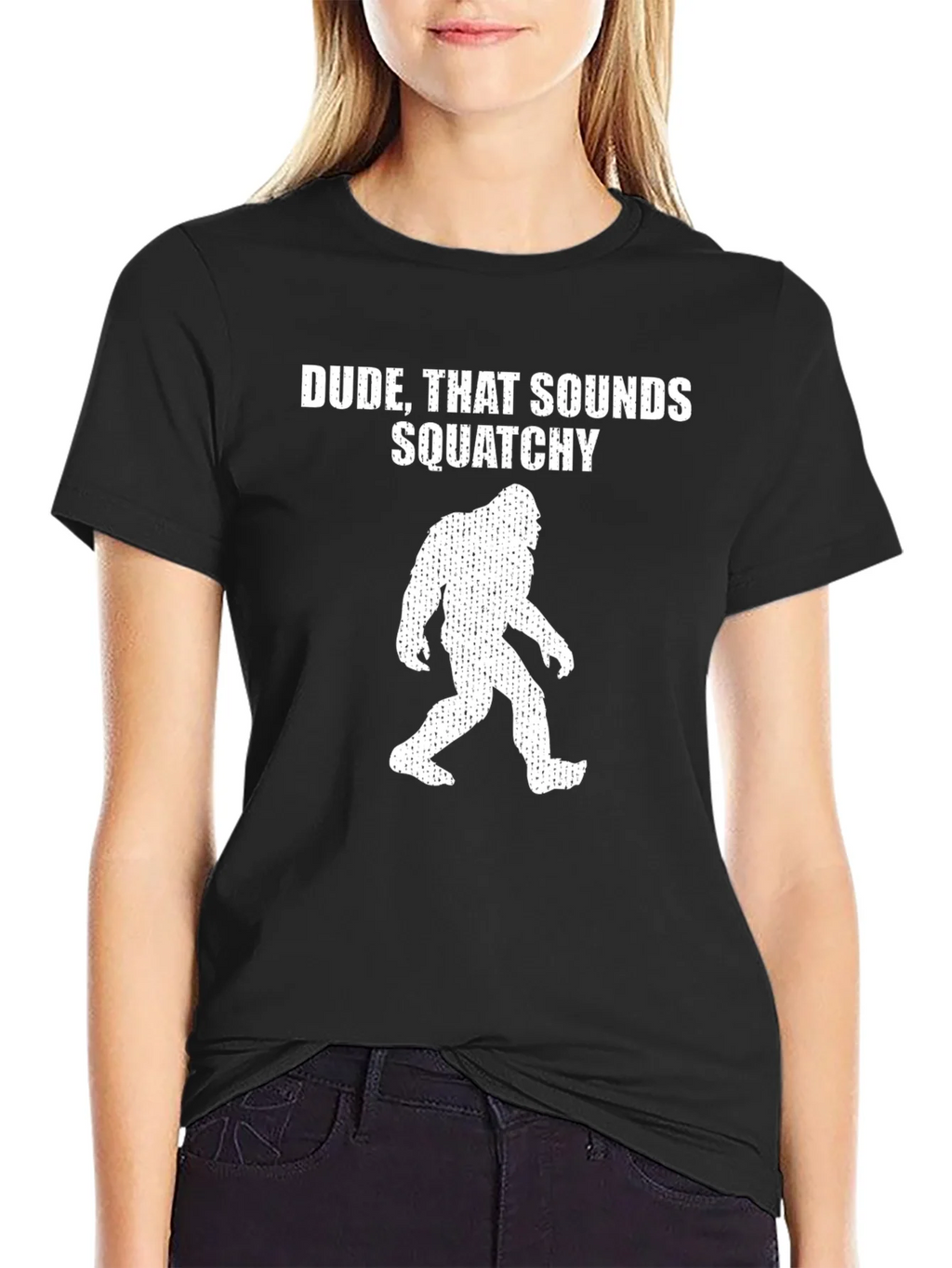 Dude Sounds Squatchy Black T-Shirt product image 2