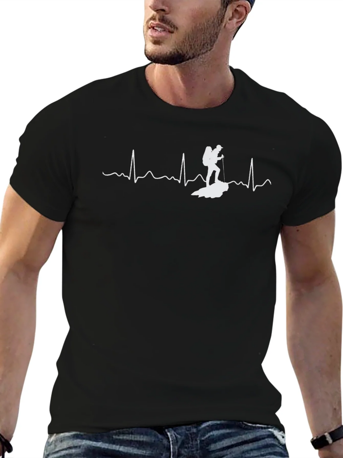 Hiking Heartbeat T-Shirt - Black product image 6