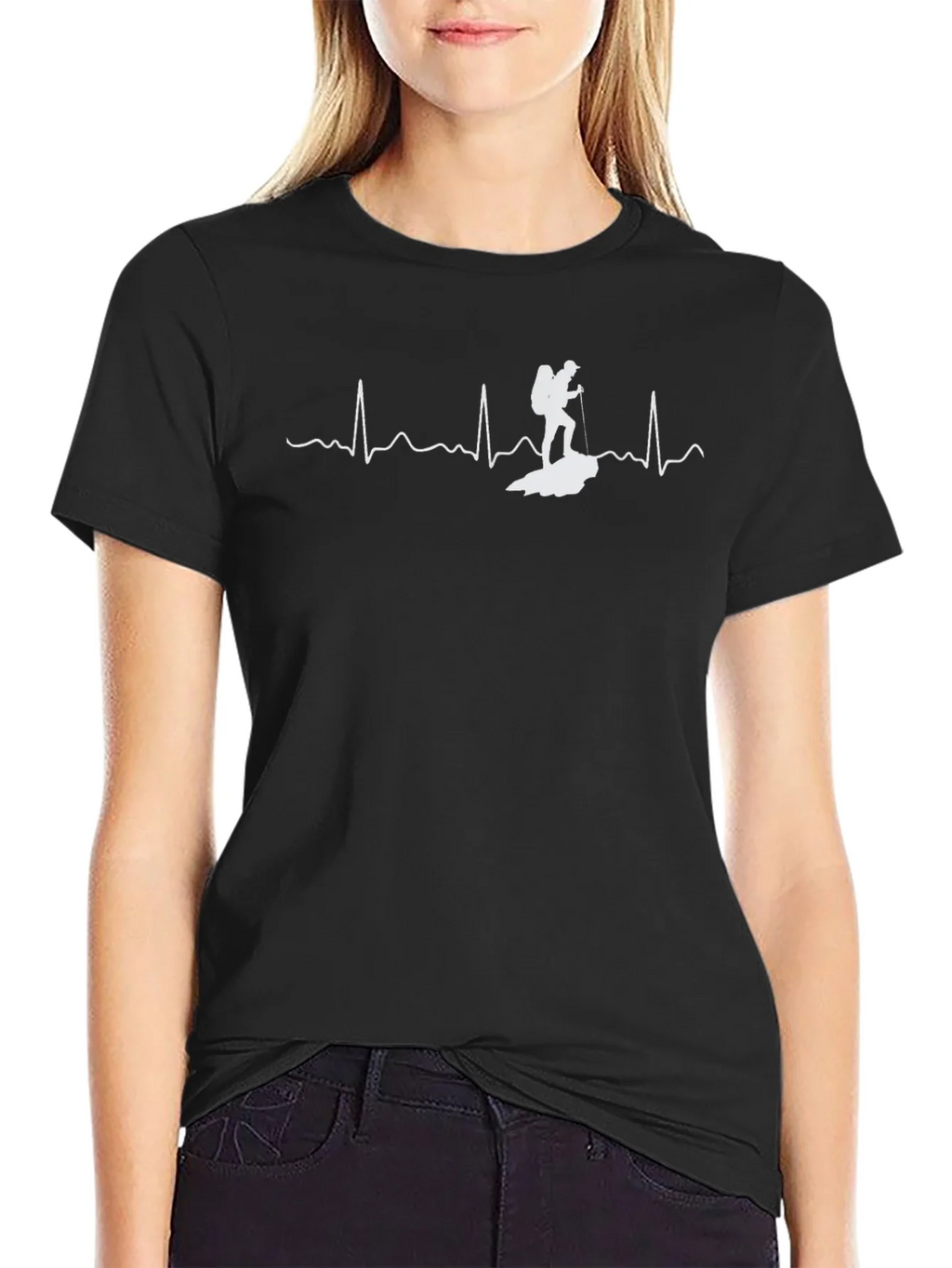 Hiking Heartbeat T-Shirt - Black product image 2
