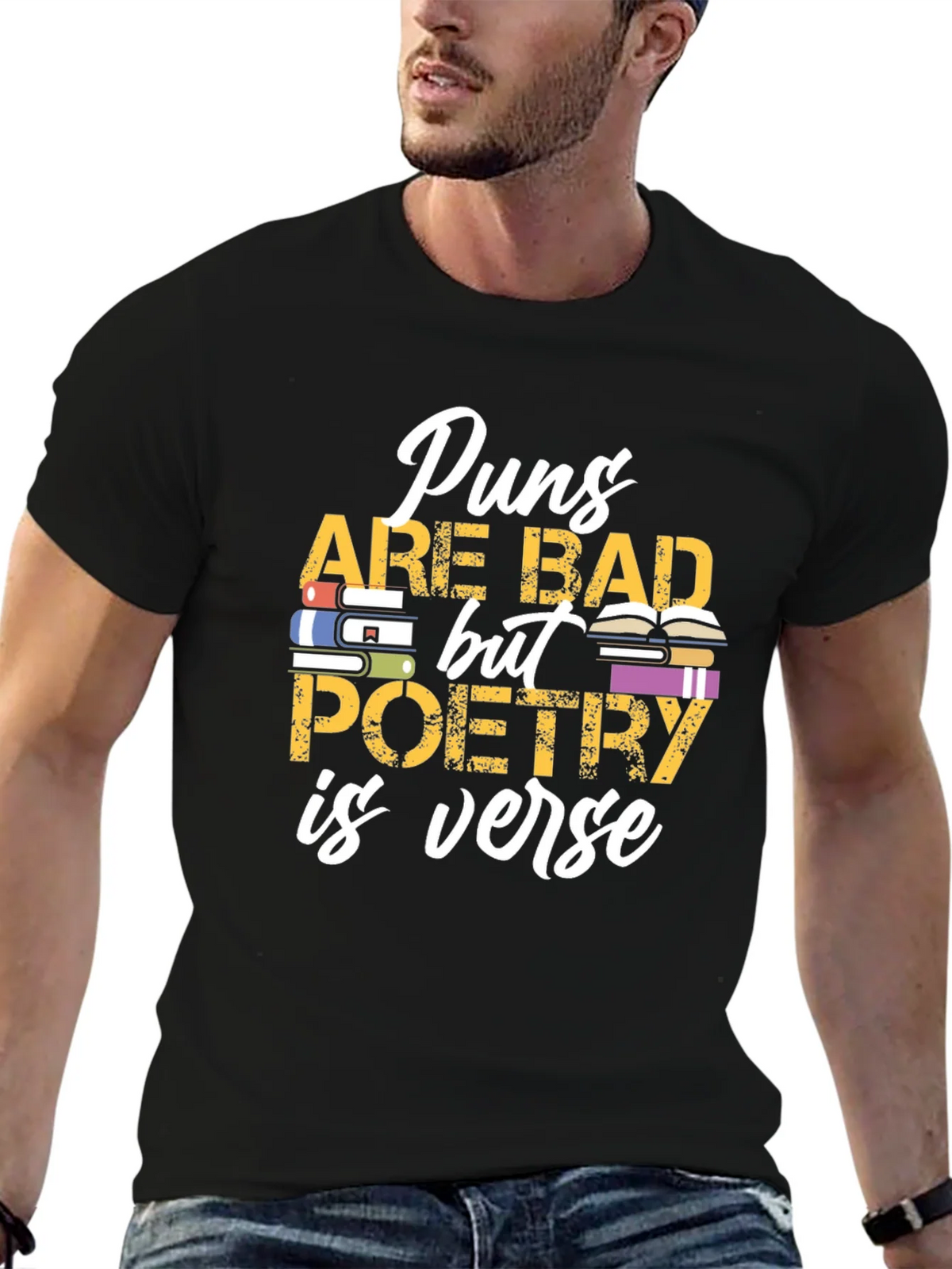 Puns Are Bad Poetry is Verse Graphic T-Shirt product image 6