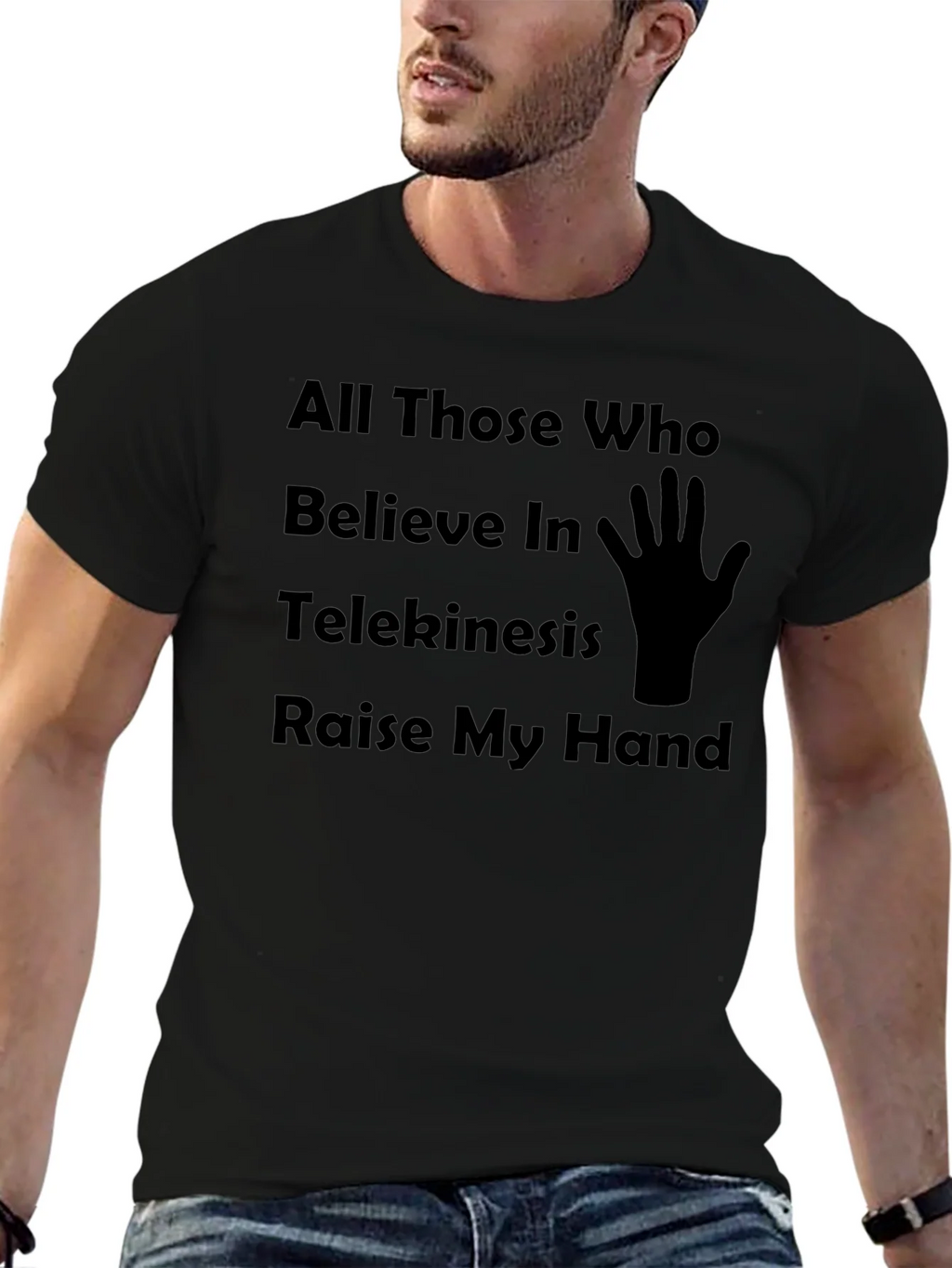 Telekinesis Humor T-Shirt Raise My Hand Graphic Tee product image 6