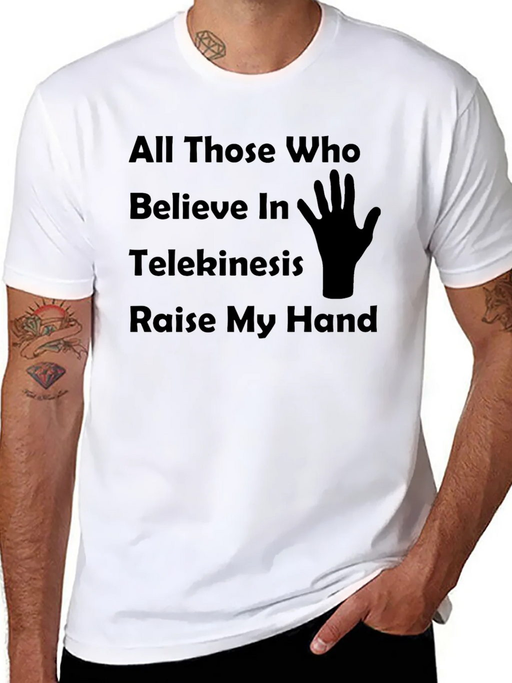 Telekinesis Humor T-Shirt Raise My Hand Graphic Tee product image 7