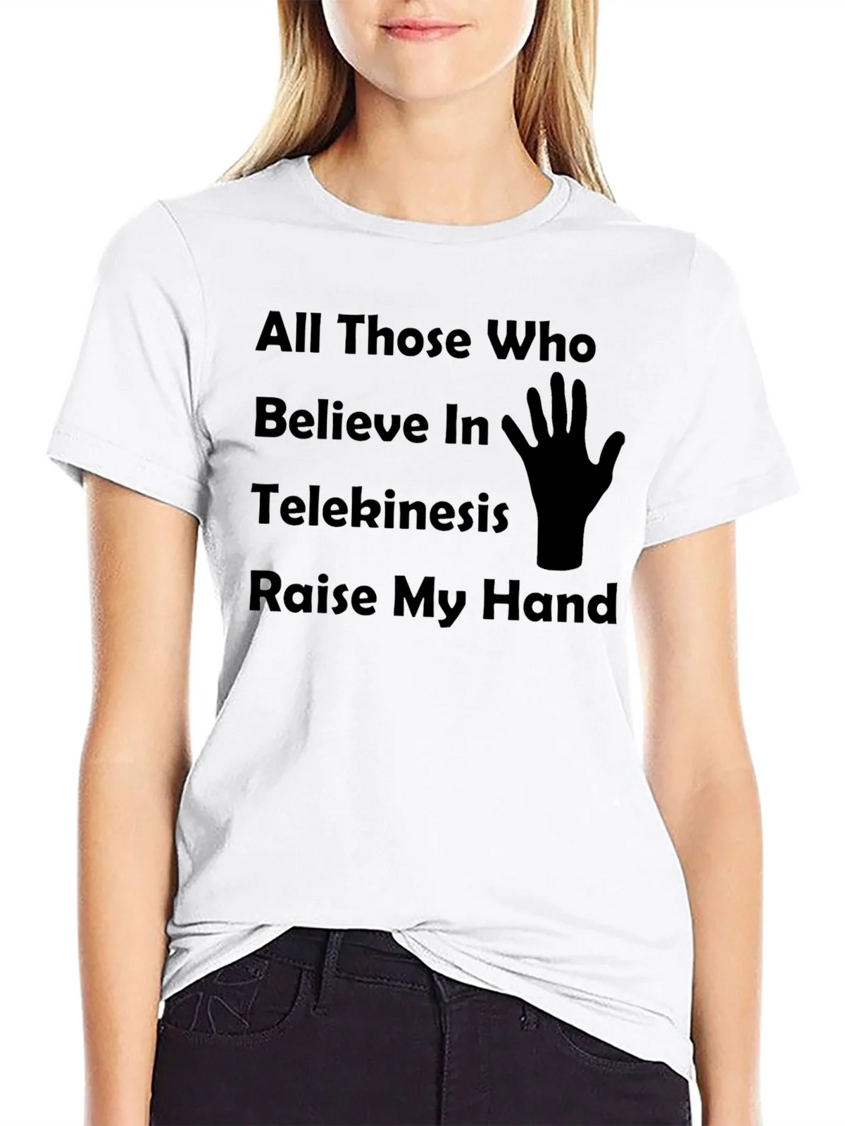 Telekinesis Humor T-Shirt Raise My Hand Graphic Tee product image 8