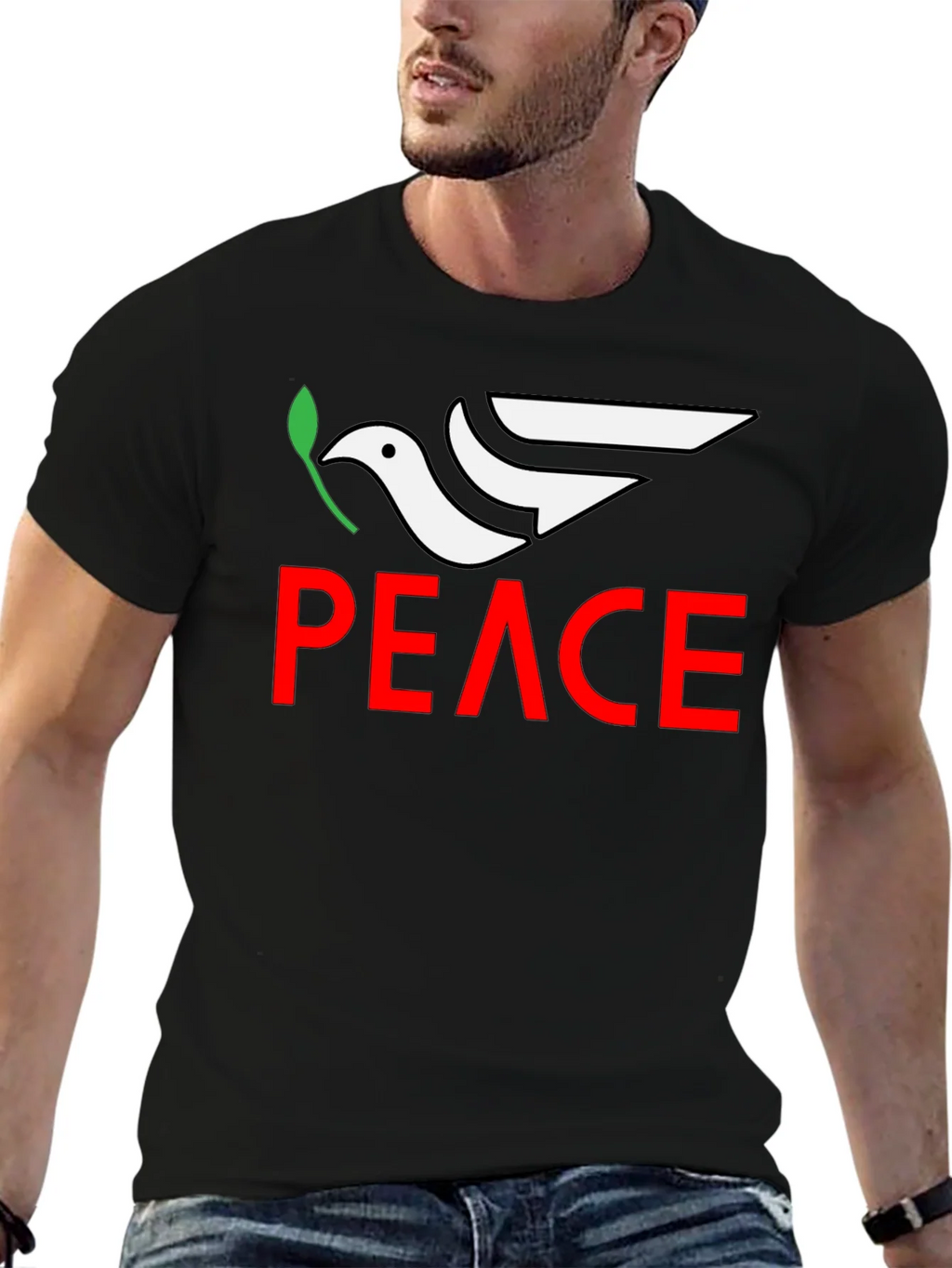 Peace Dove Graphic Tee - Black product image 6