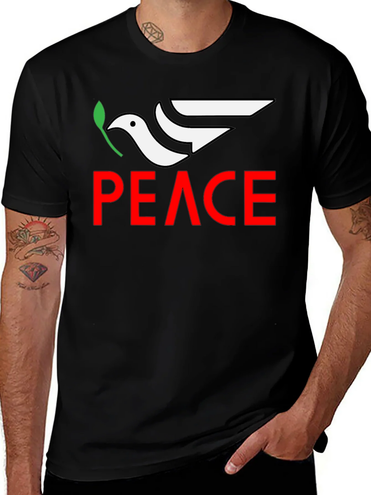 Peace Dove Graphic Tee - Black product image 1