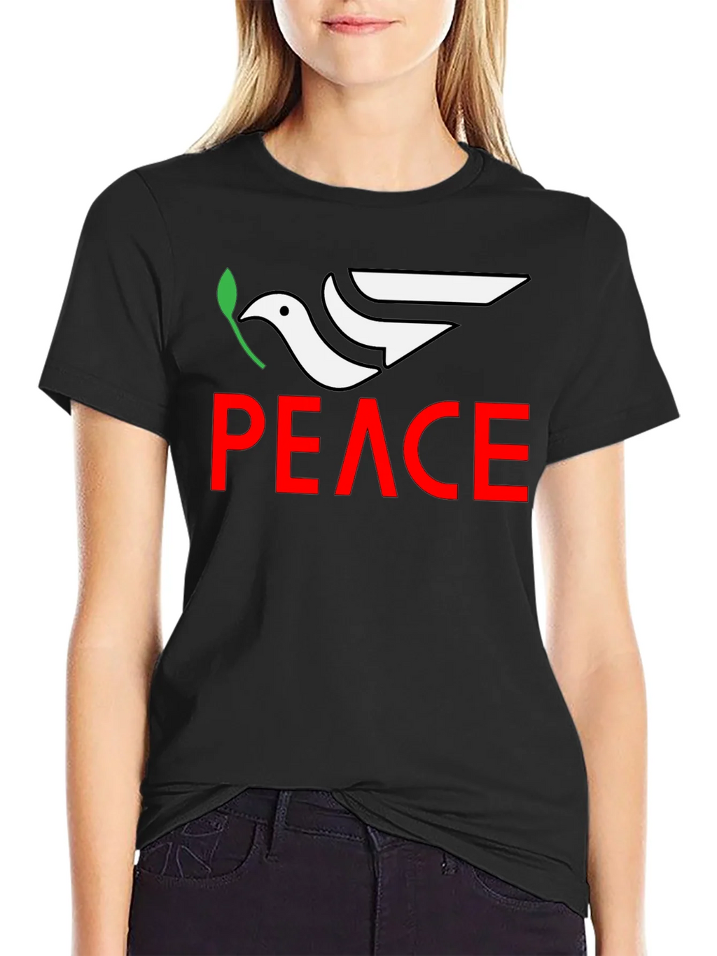 Peace Dove Graphic Tee - Black product image 2