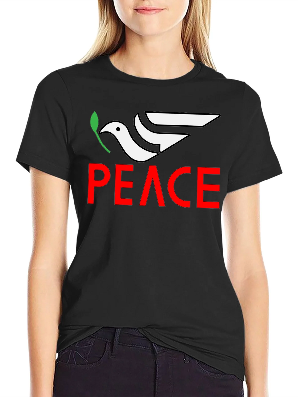 Peace Dove Graphic Tee - Black product image 2
