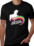 Totally Straight Unicorn T-Shirt Funny Rainbow Novelty Tee product image 1