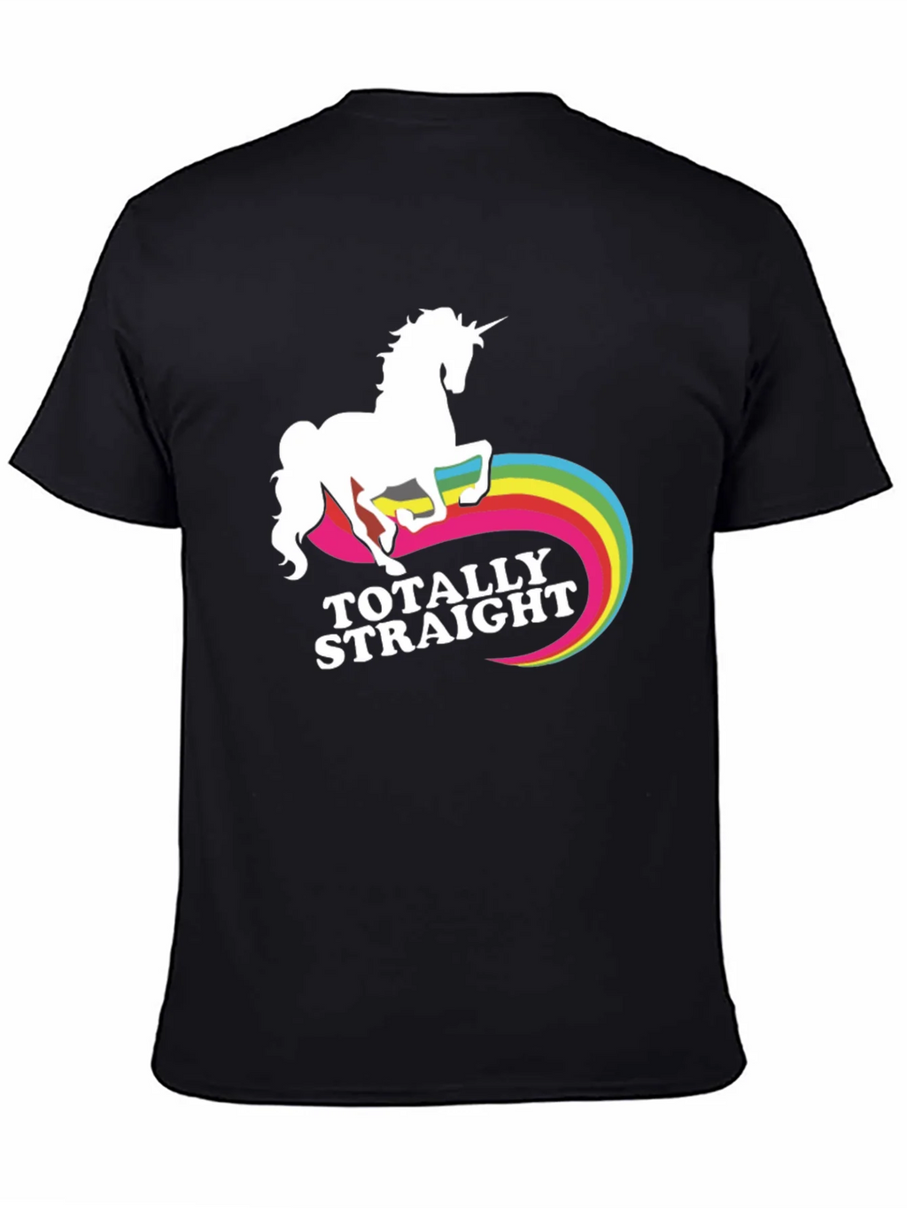 Totally Straight Unicorn T-Shirt Funny Rainbow Novelty Tee product image 3
