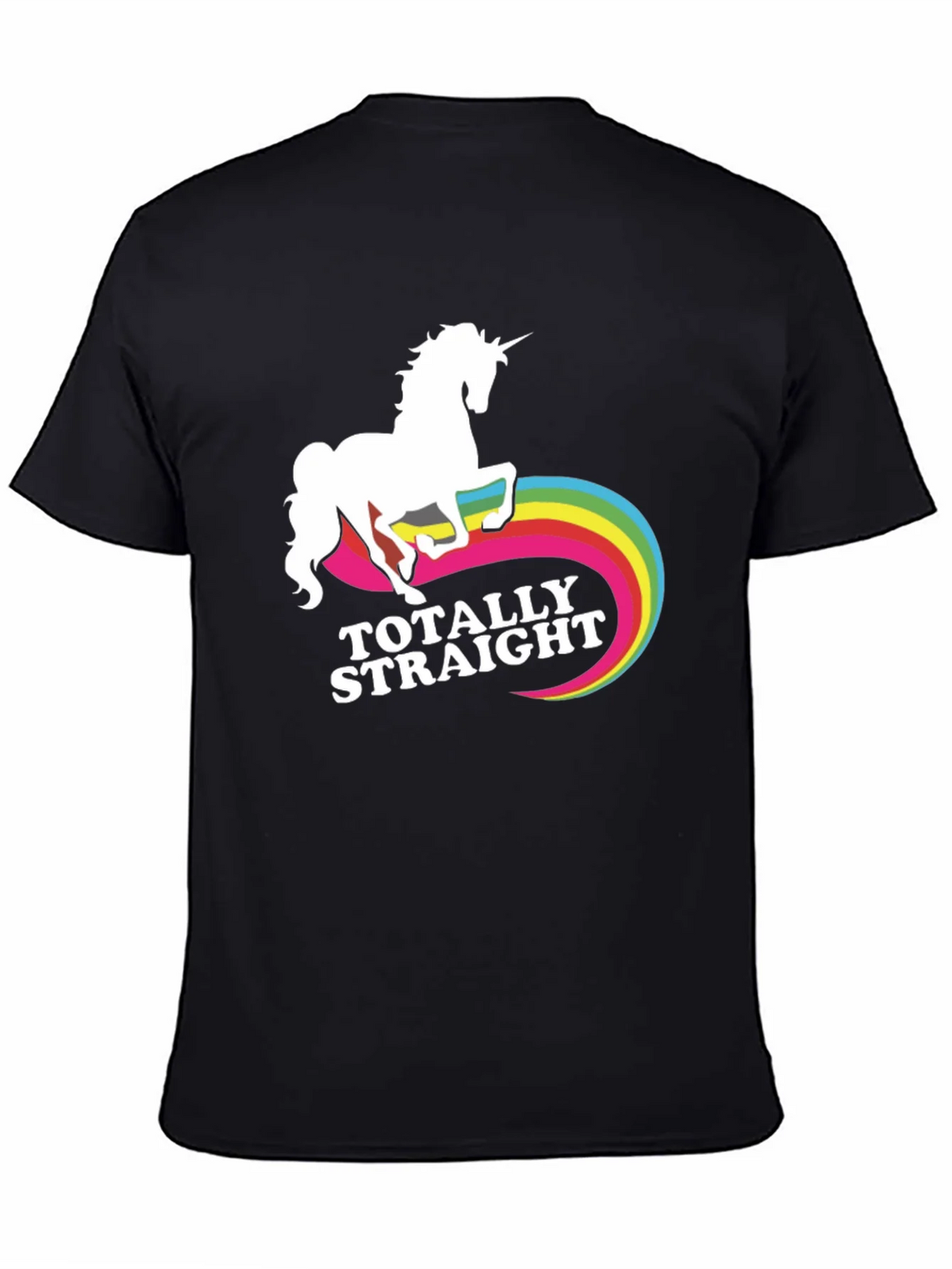 Totally Straight Unicorn T-Shirt Funny Rainbow Novelty Tee product image 3