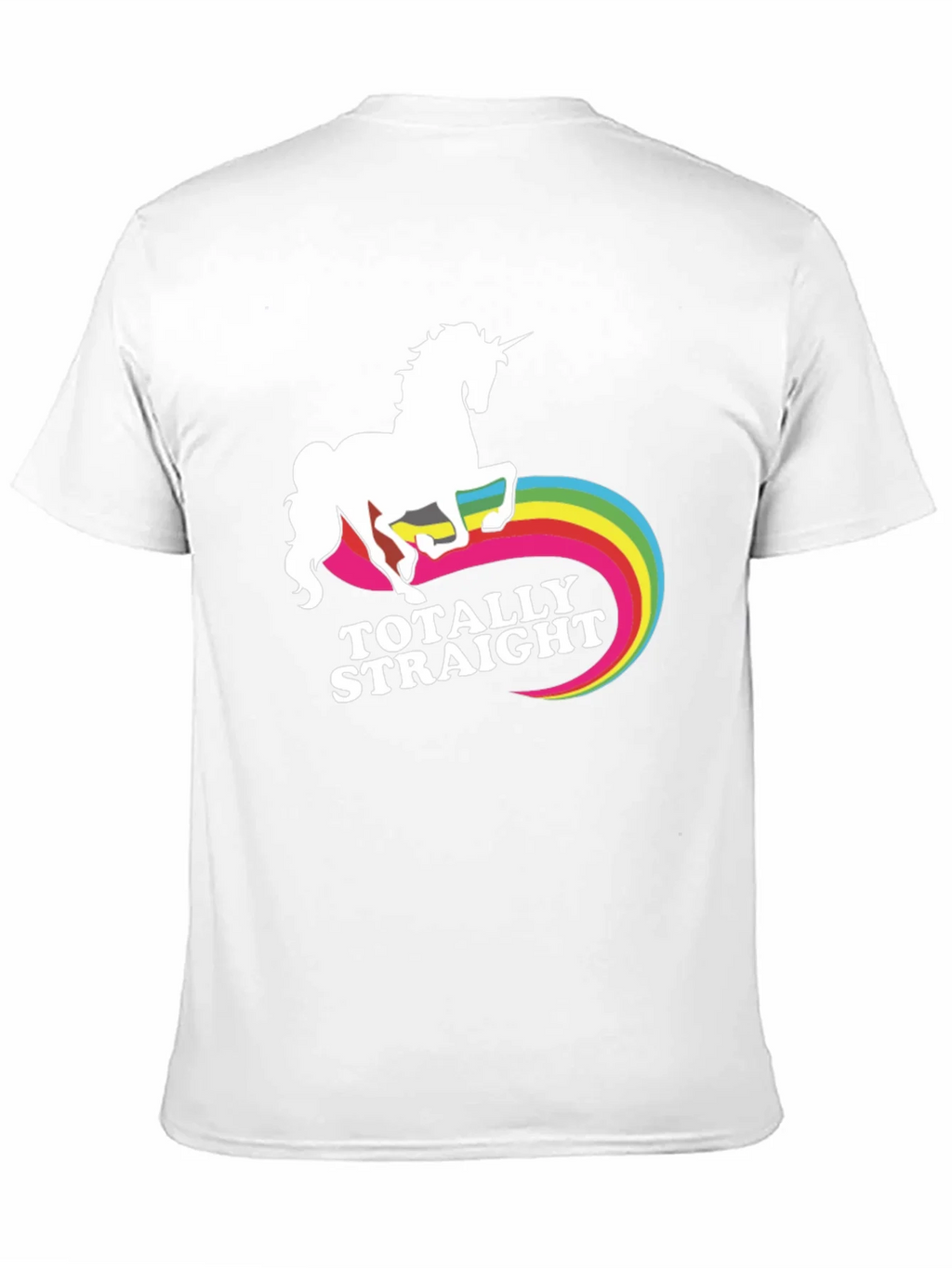 Totally Straight Unicorn T-Shirt Funny Rainbow Novelty Tee product image 6