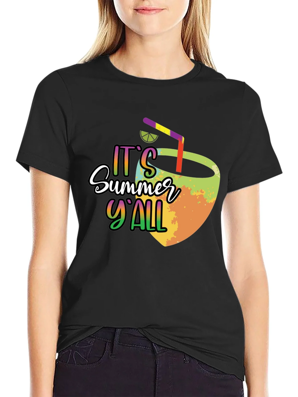 Summer Yall Graphic Tee - Black Cotton product image 2