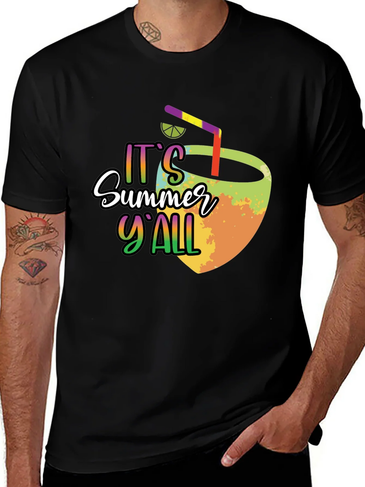 Summer Yall Graphic Tee - Black Cotton product image 1