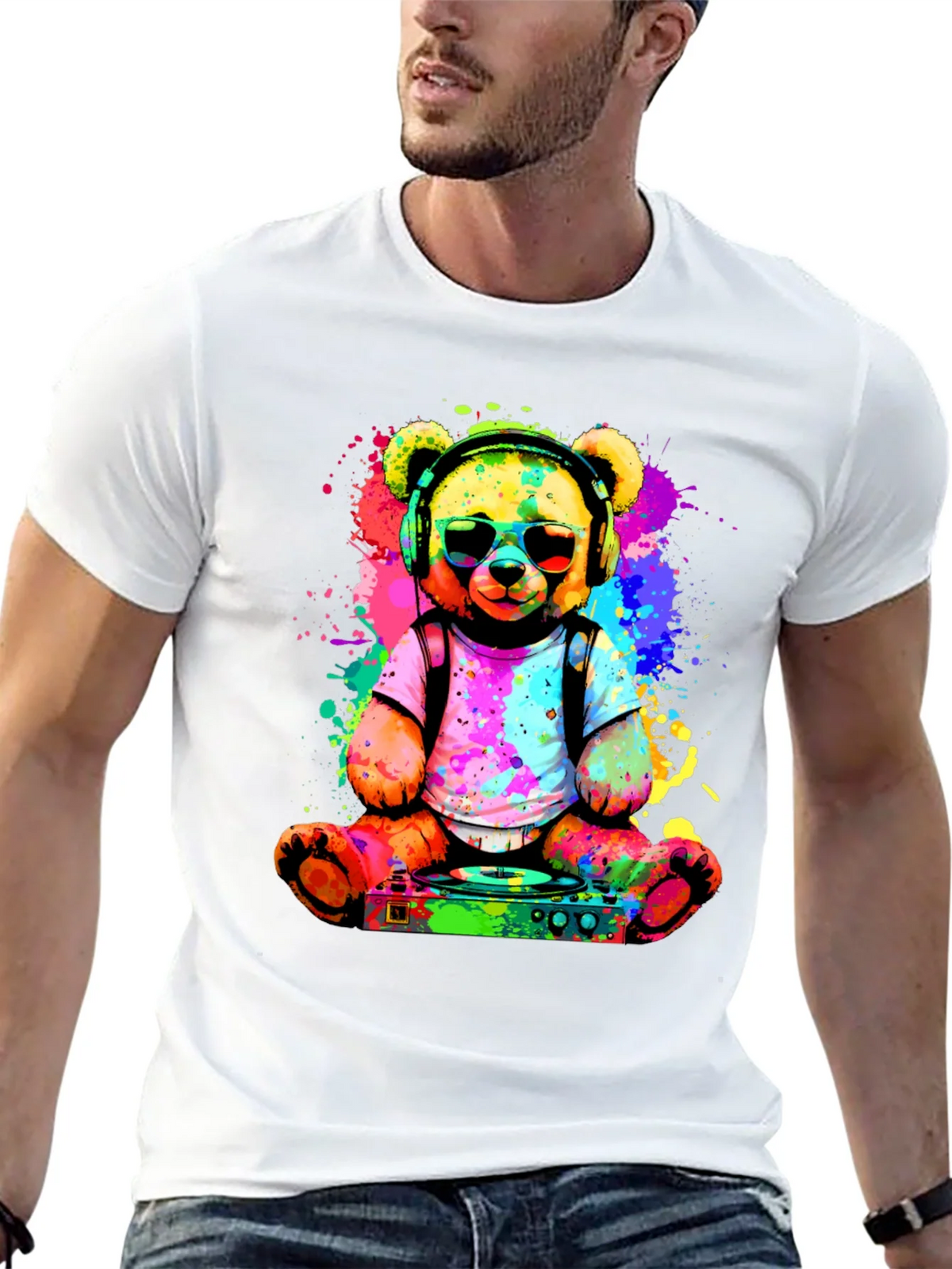 DJ Bear T-Shirt - Colorful Graphic Tee product image 10