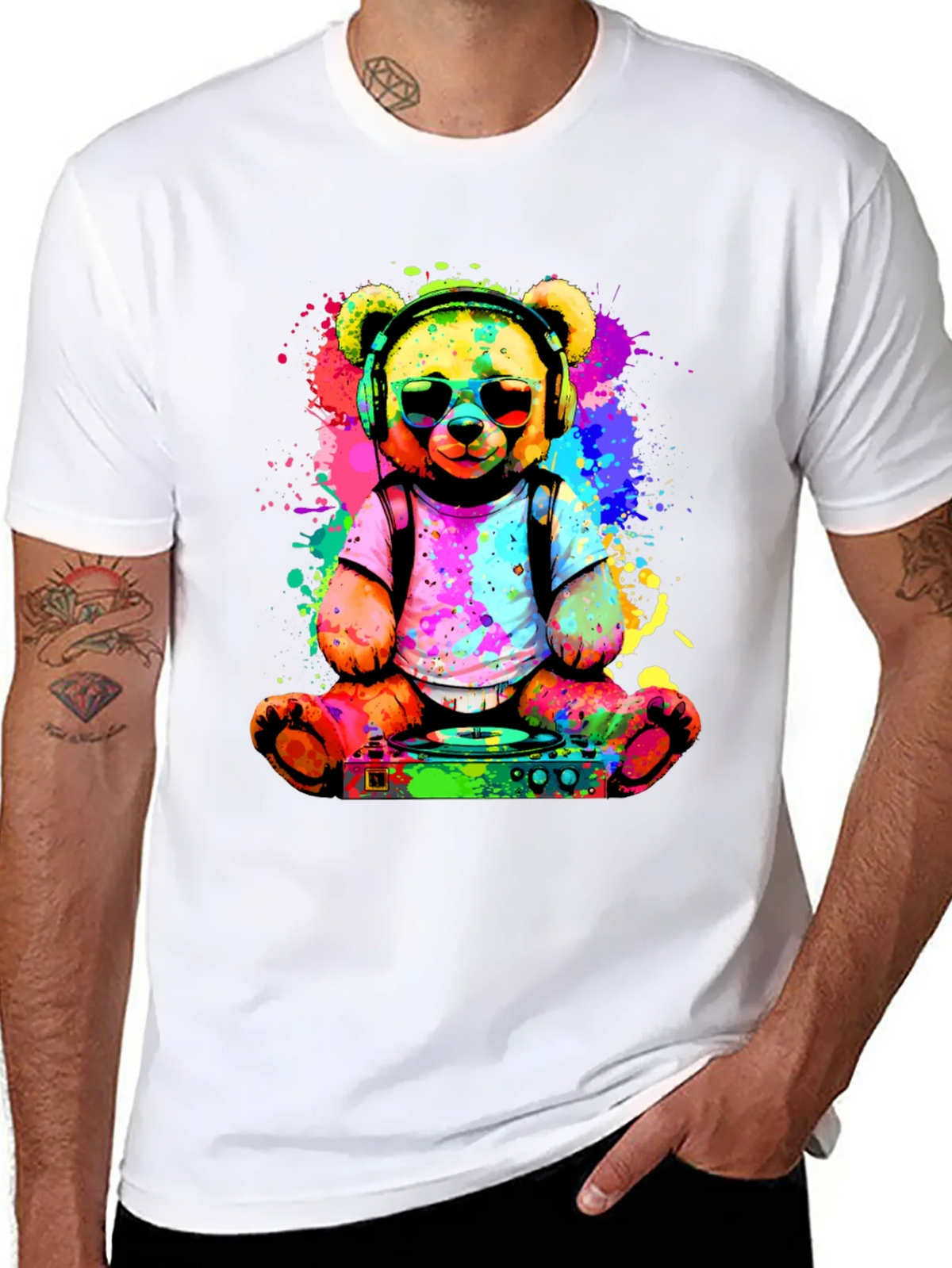 DJ Bear T-Shirt - Colorful Graphic Tee product image 6